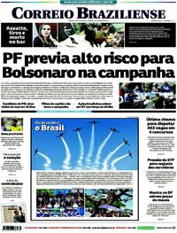 Capa do jornal Correio Braziliense 08/09/2018