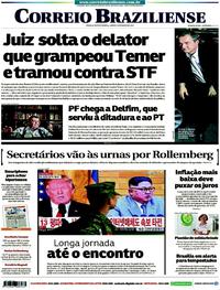 Capa do jornal Correio Braziliense 10/03/2018