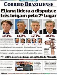 Capa do jornal Correio Braziliense 12/09/2018