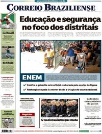 Capa do jornal Correio Braziliense 12/11/2018