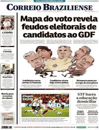 Capa do jornal Correio Braziliense 13/09/2018