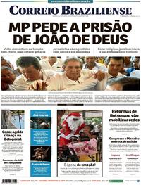 Capa do jornal Correio Braziliense 13/12/2018