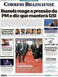 Capa do jornal Correio Braziliense 14/11/2018