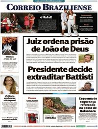 Capa do jornal Correio Braziliense 15/12/2018