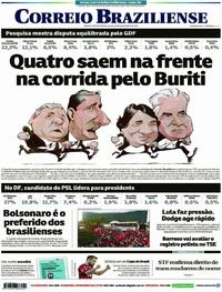Capa do jornal Correio Braziliense 17/08/2018