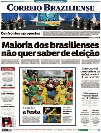 Capa do jornal Correio Braziliense 18/08/2018