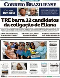Capa do jornal Correio Braziliense 18/09/2018