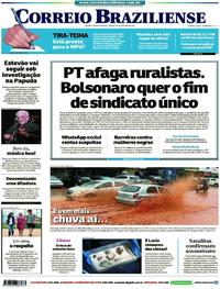 Capa do jornal Correio Braziliense 20/10/2018