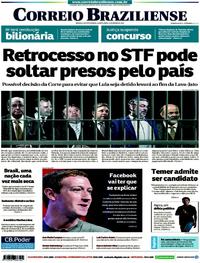 Capa do jornal Correio Braziliense 21/03/2018