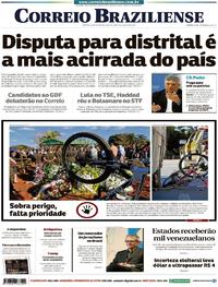 Capa do jornal Correio Braziliense 22/08/2018