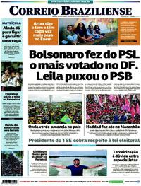 Capa do jornal Correio Braziliense 22/10/2018