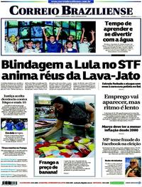 Capa do jornal Correio Braziliense 24/03/2018