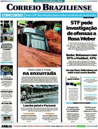 Capa do jornal Correio Braziliense 24/10/2018