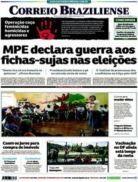 Capa do jornal Correio Braziliense 25/08/2018