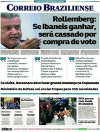 Capa do jornal Correio Braziliense 25/10/2018