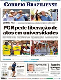 Capa do jornal Correio Braziliense 27/10/2018