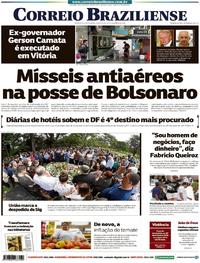 Capa do jornal Correio Braziliense 27/12/2018