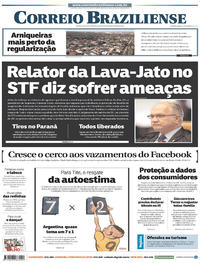 Capa do jornal Correio Braziliense 28/03/2018