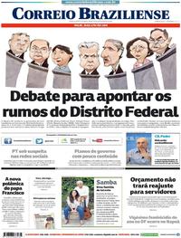 Capa do jornal Correio Braziliense 28/08/2018