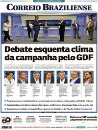 Capa do jornal Correio Braziliense 29/08/2018