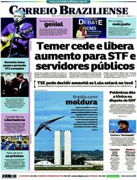 Capa do jornal Correio Braziliense 30/08/2018