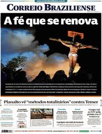 Capa do jornal Correio Braziliense 31/03/2018