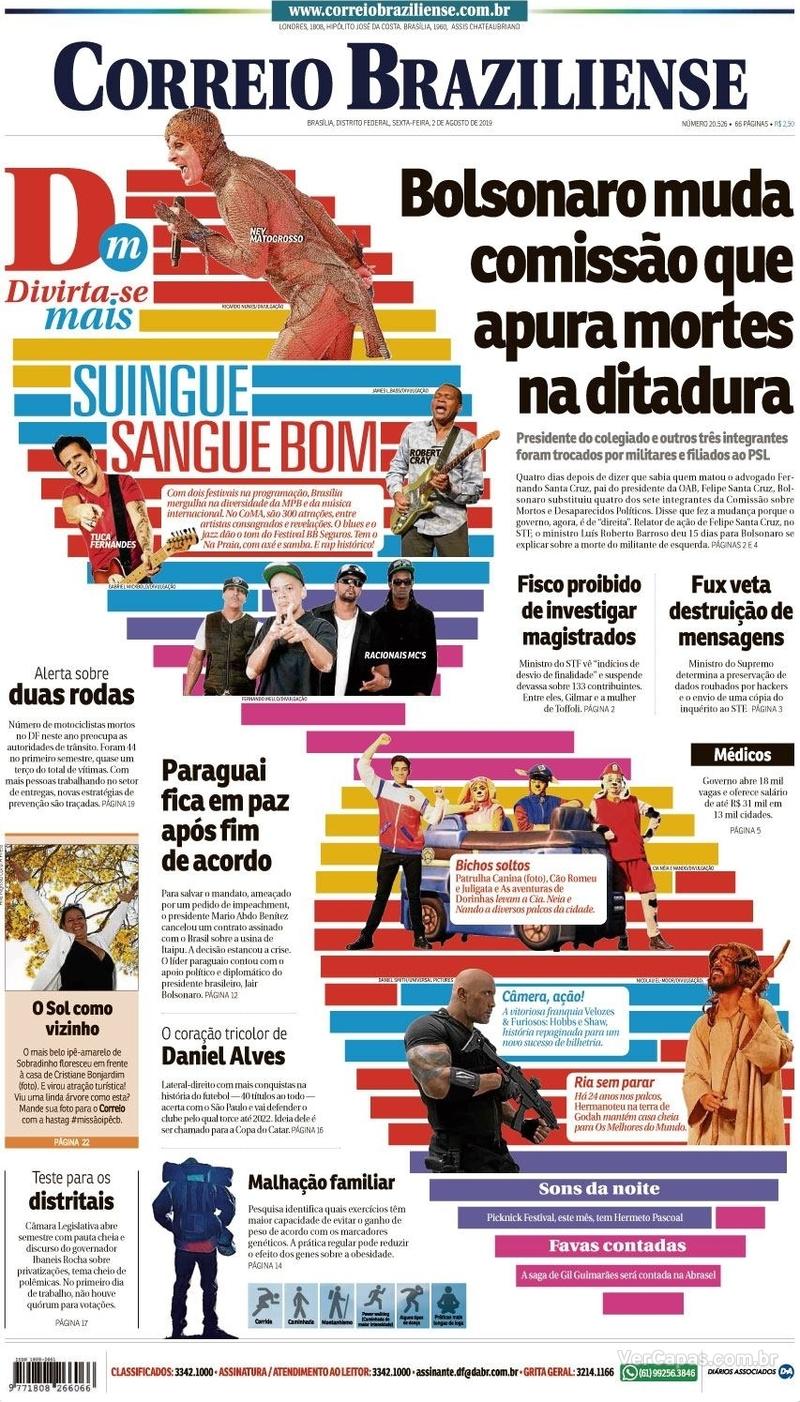 Capa jornal Correio Braziliense