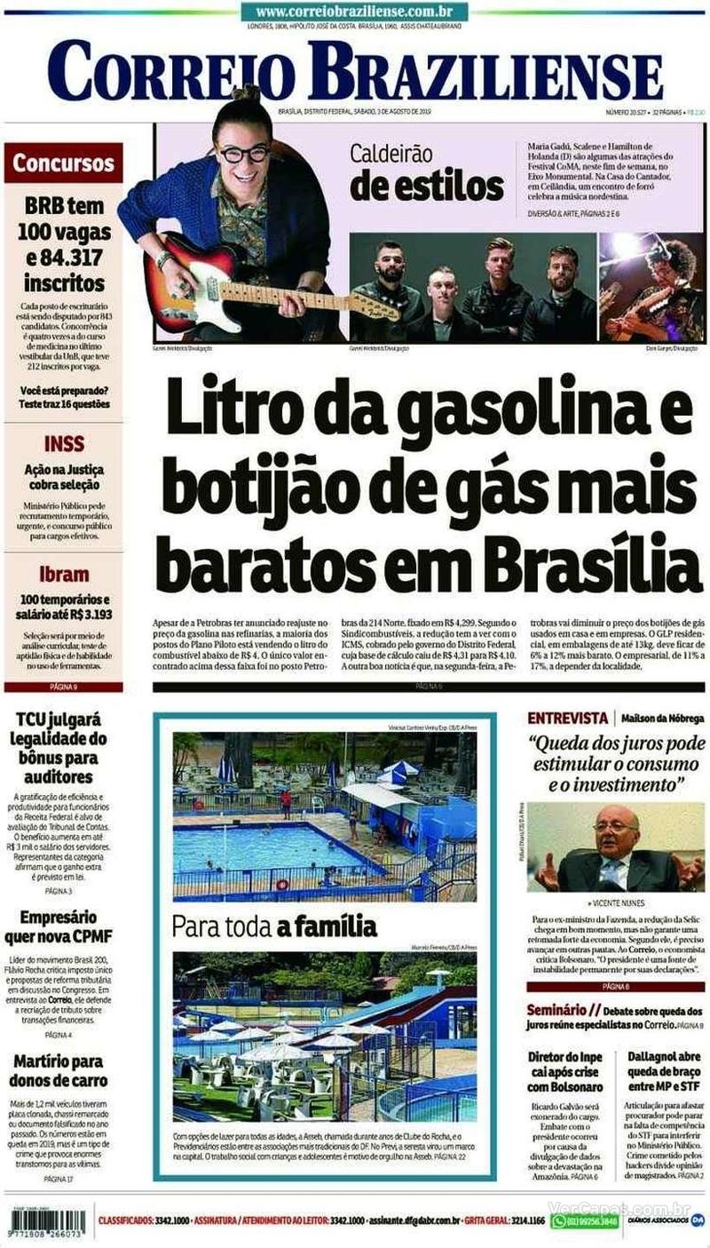 Capa jornal Correio Braziliense