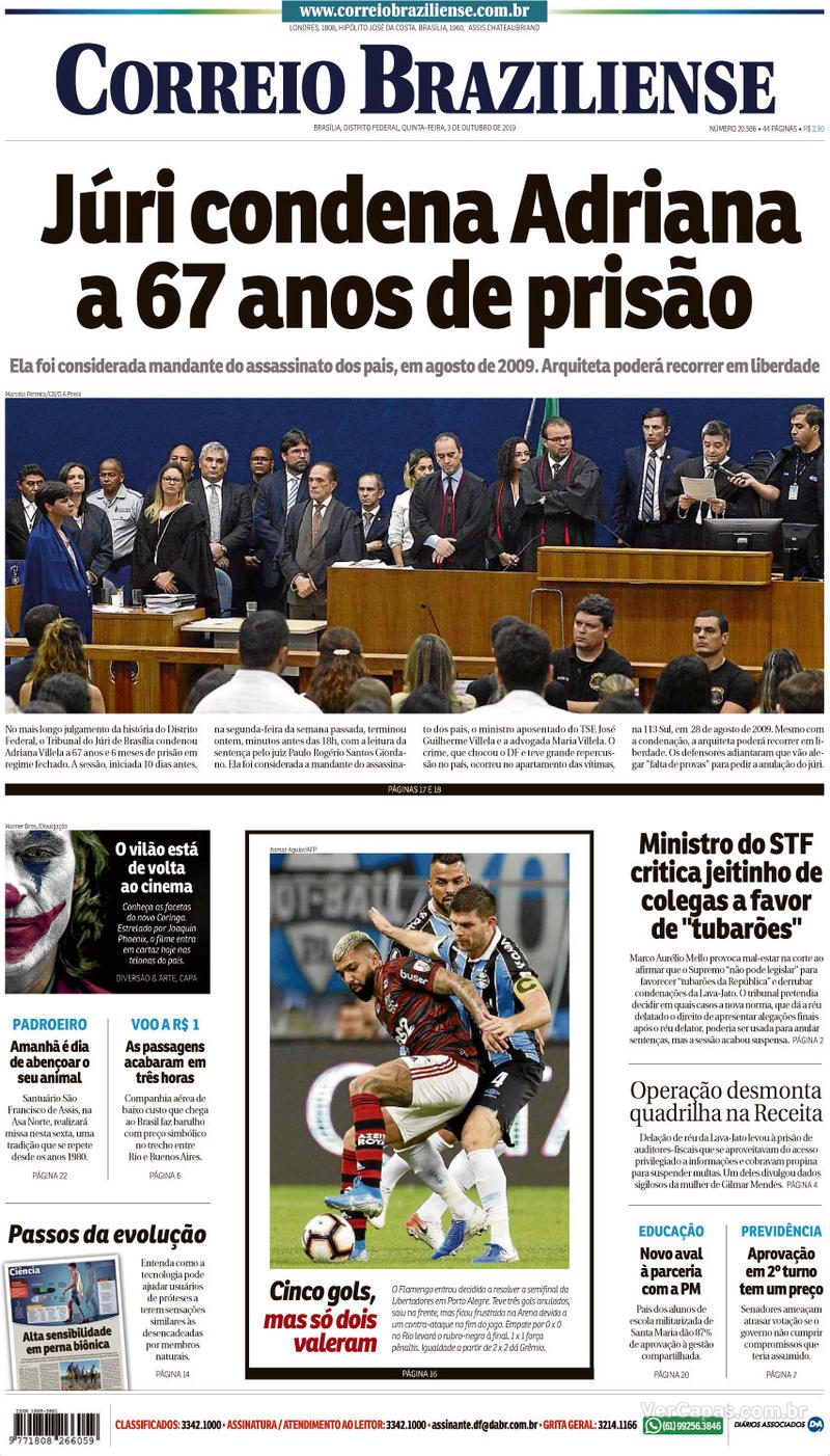 Capa jornal Correio Braziliense