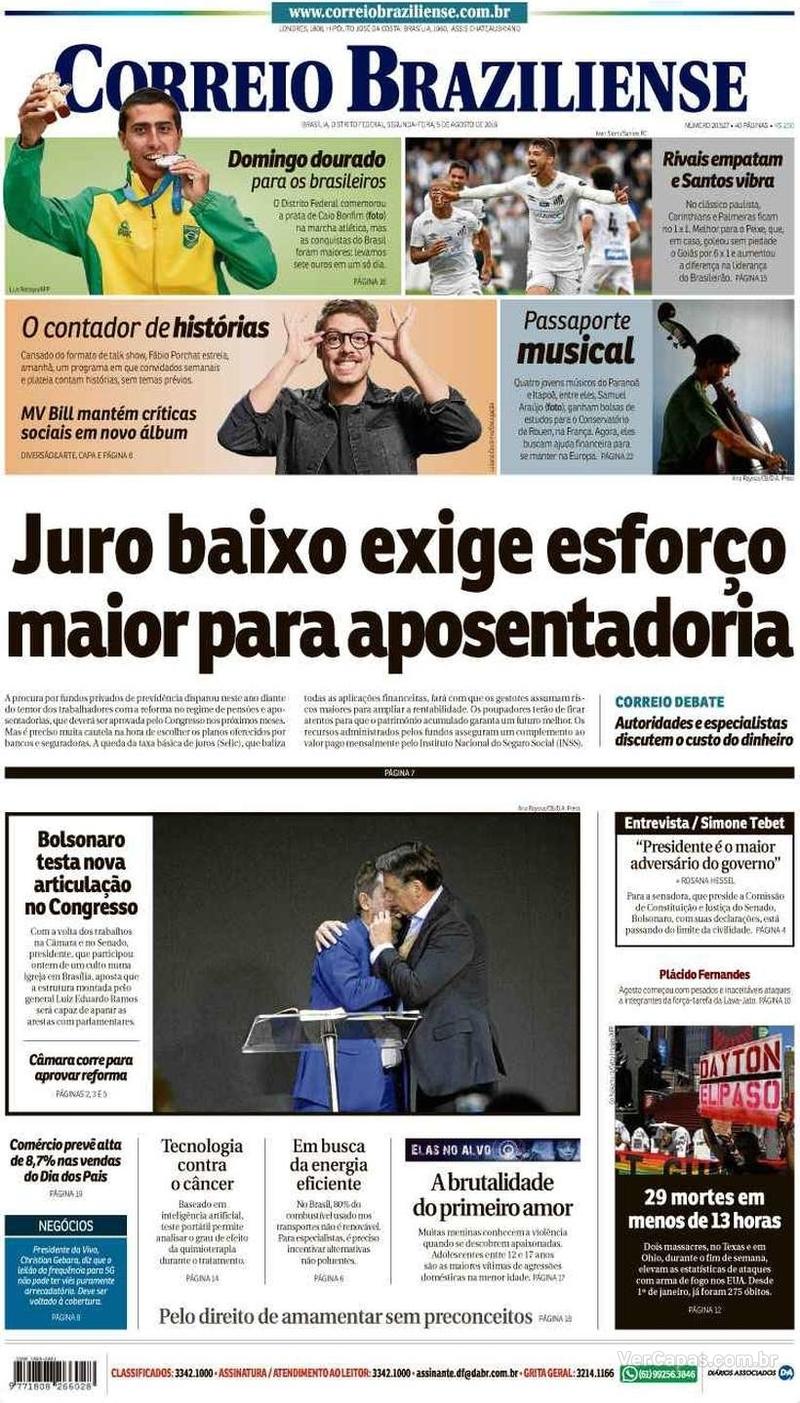 Capa jornal Correio Braziliense