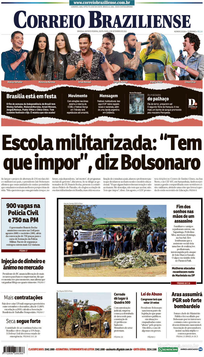 Capa jornal Correio Braziliense