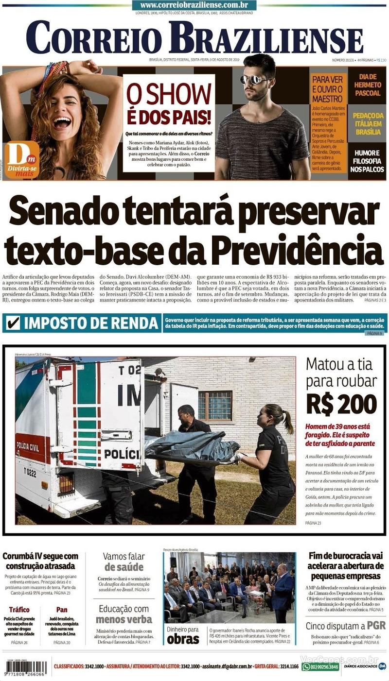 Capa jornal Correio Braziliense