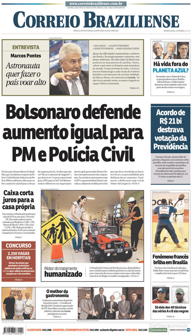 Capa jornal Correio Braziliense