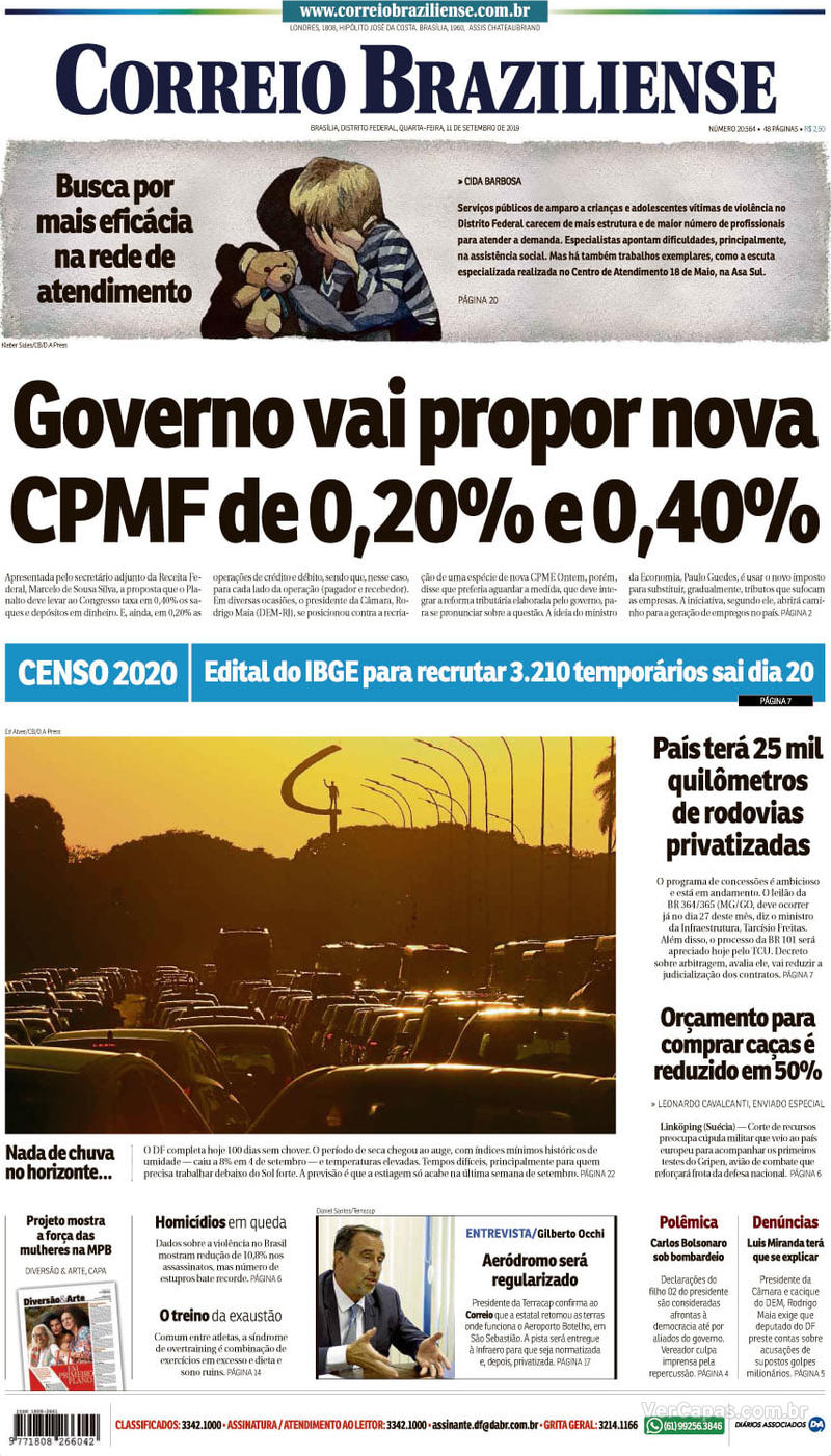 Capa jornal Correio Braziliense