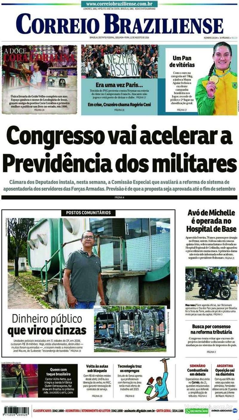 Capa jornal Correio Braziliense