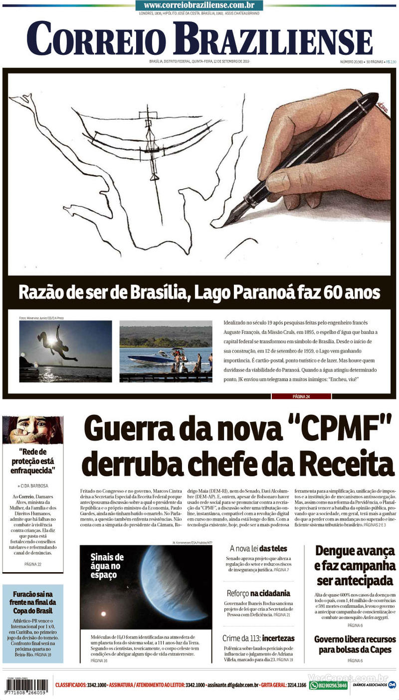 Capa jornal Correio Braziliense