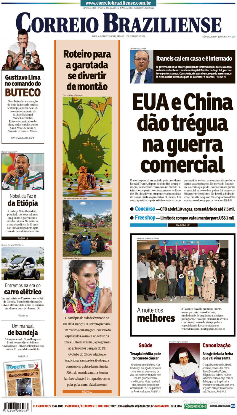 Capa jornal Correio Braziliense