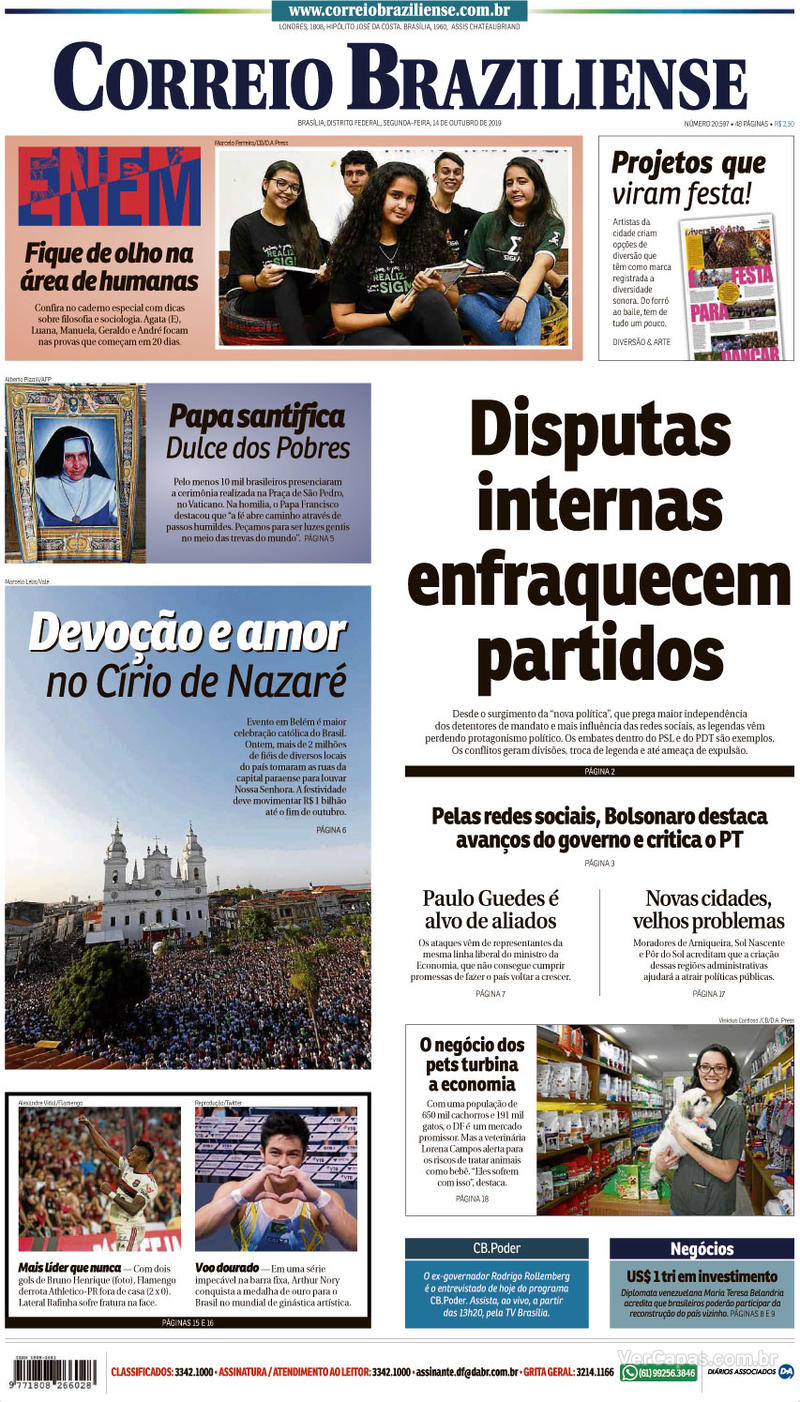 Capa jornal Correio Braziliense