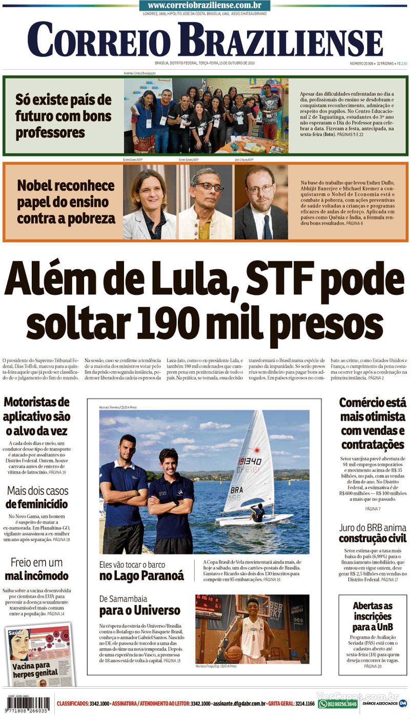 Capa jornal Correio Braziliense