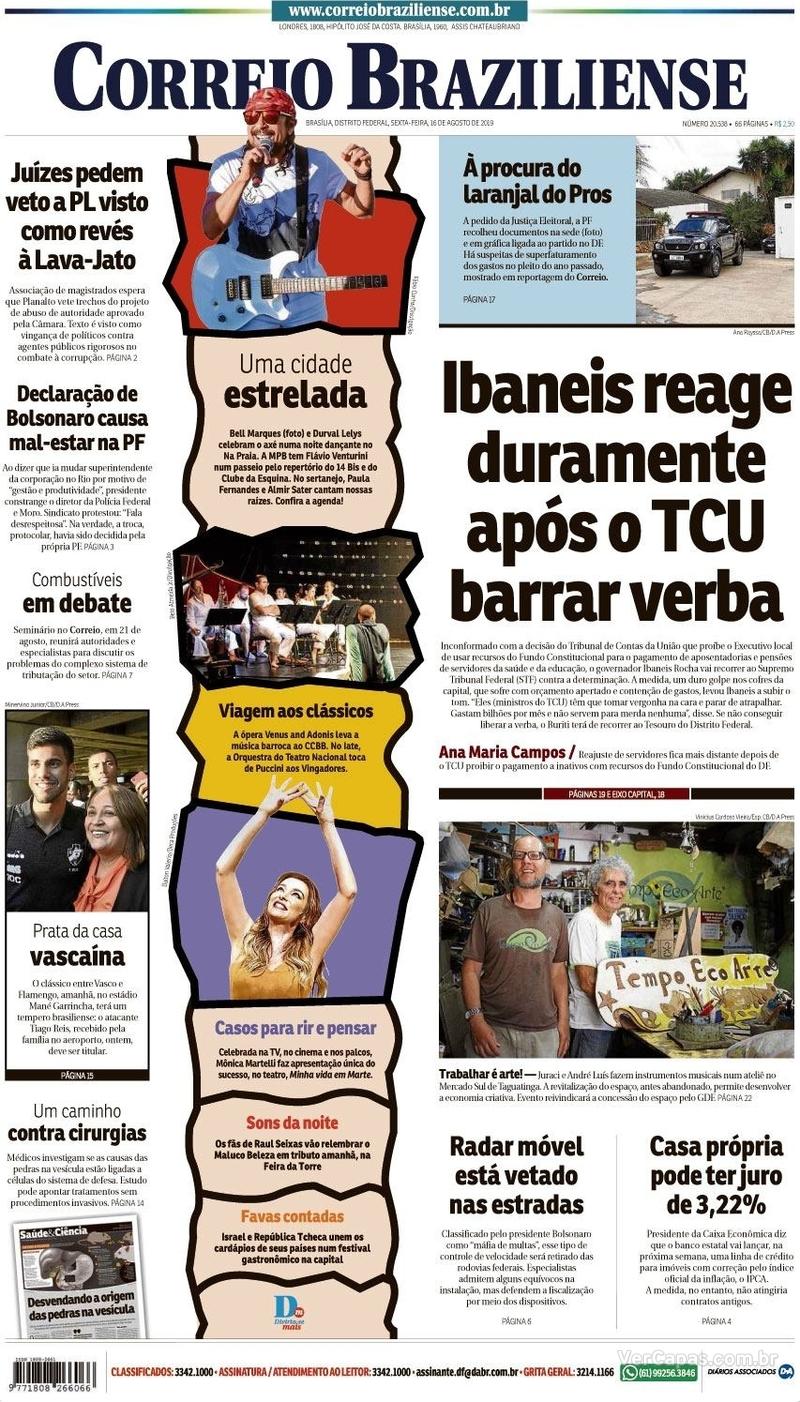 Capa jornal Correio Braziliense