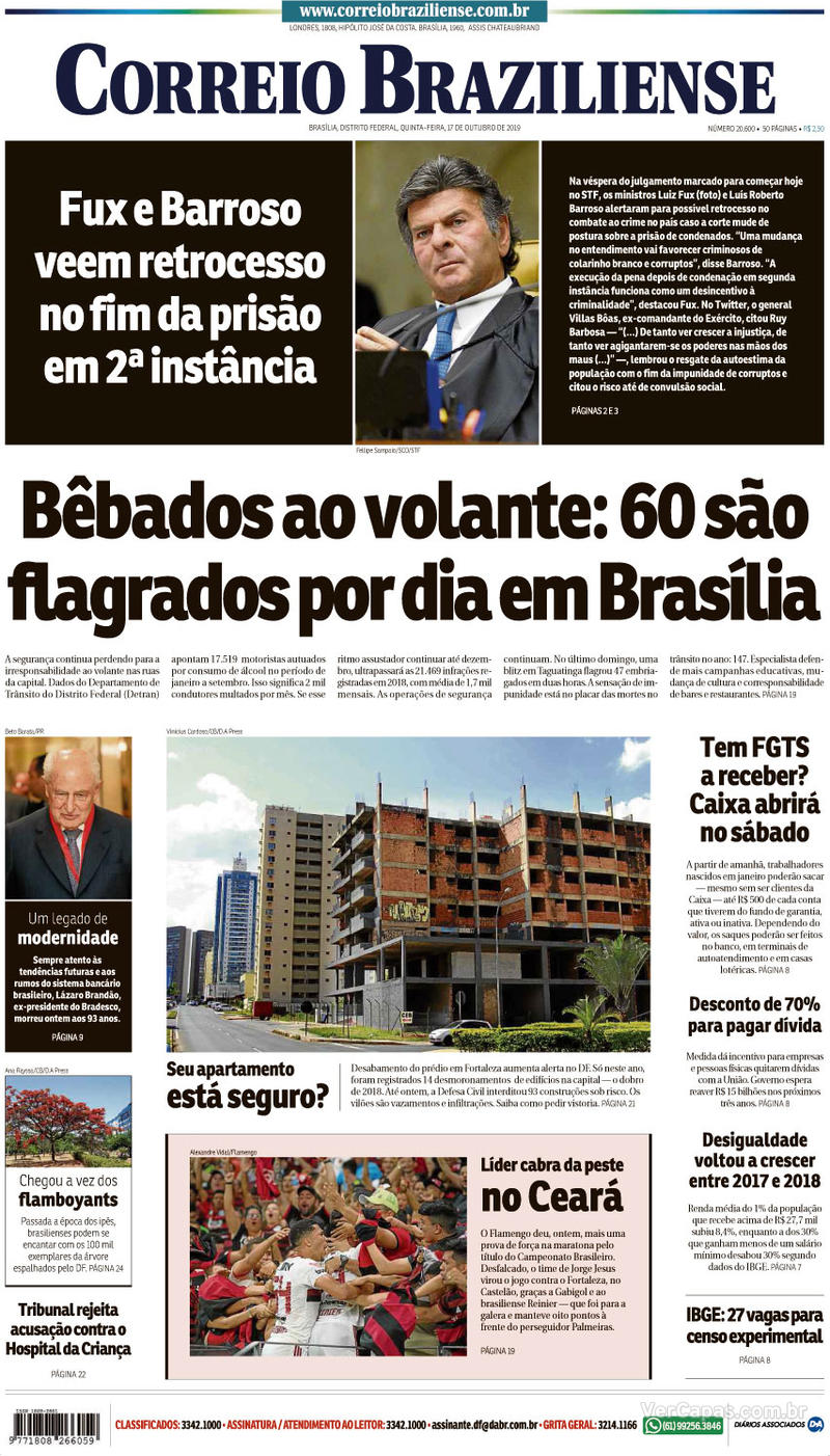 Capa jornal Correio Braziliense