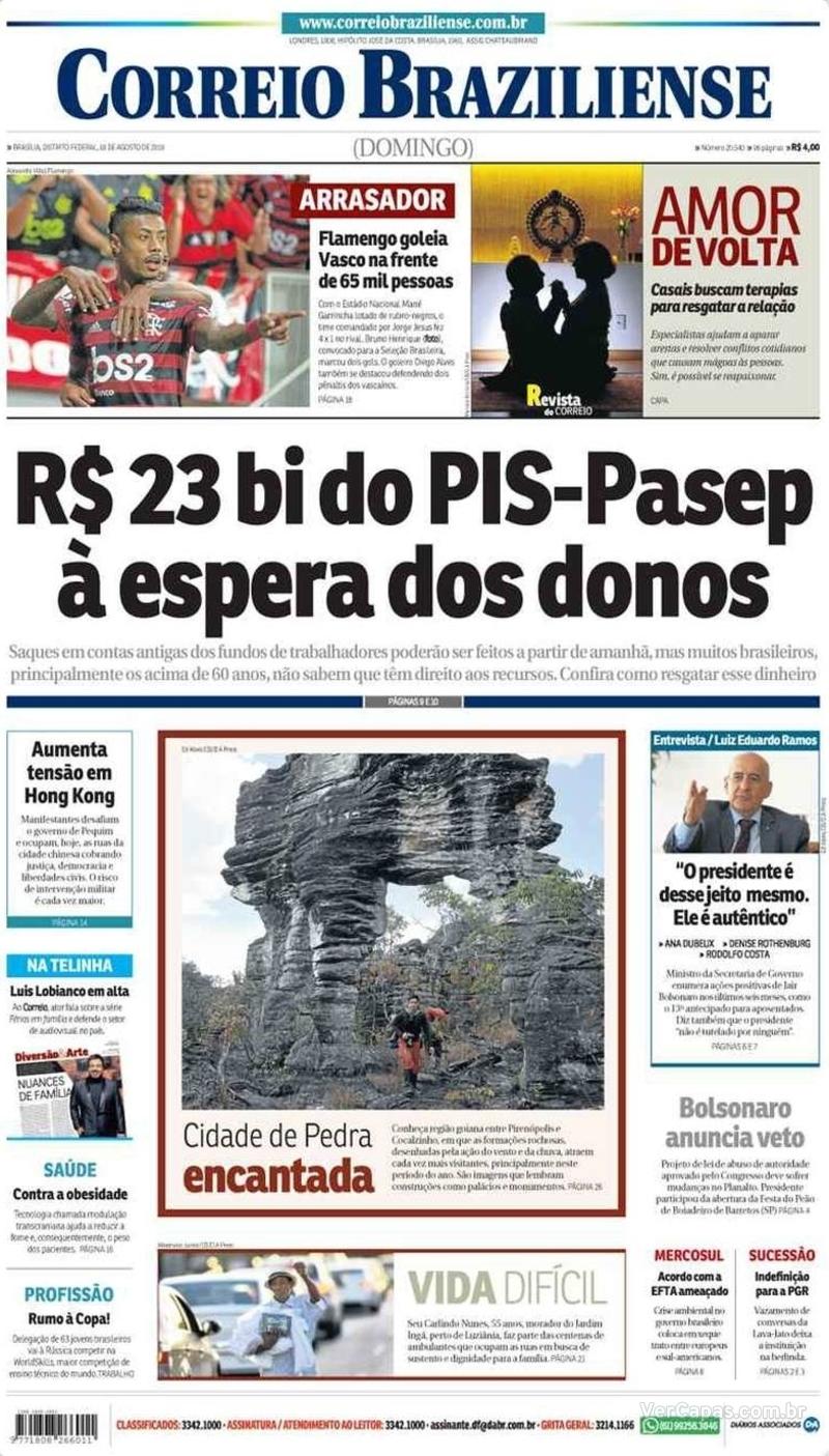 Capa jornal Correio Braziliense