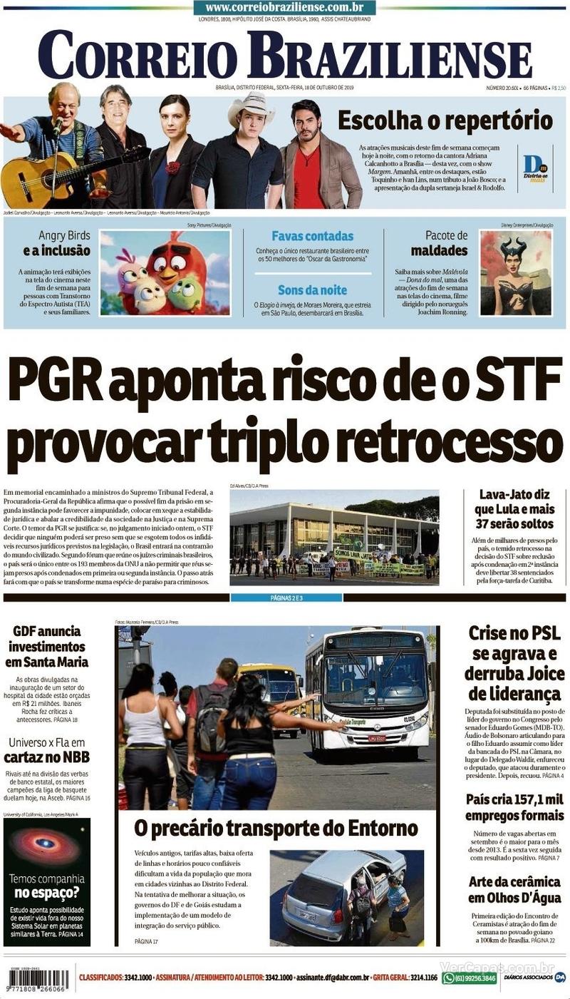 Capa jornal Correio Braziliense