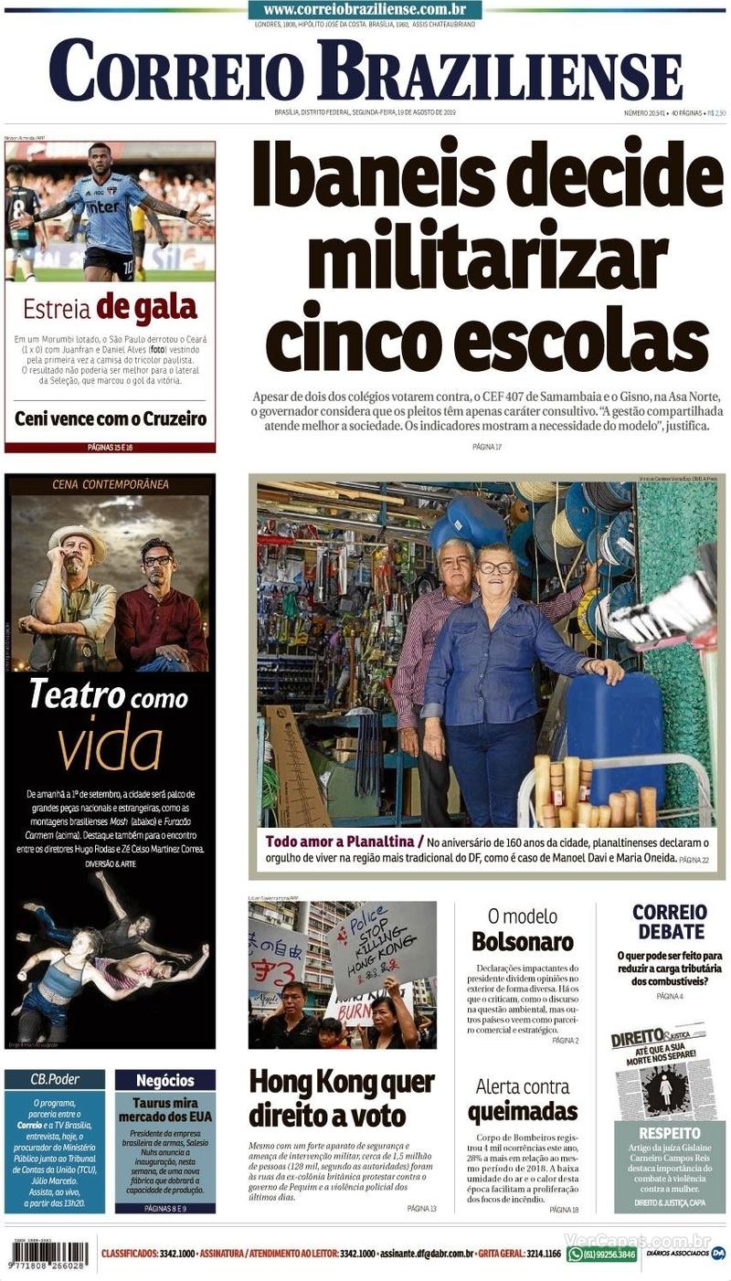 Capa jornal Correio Braziliense