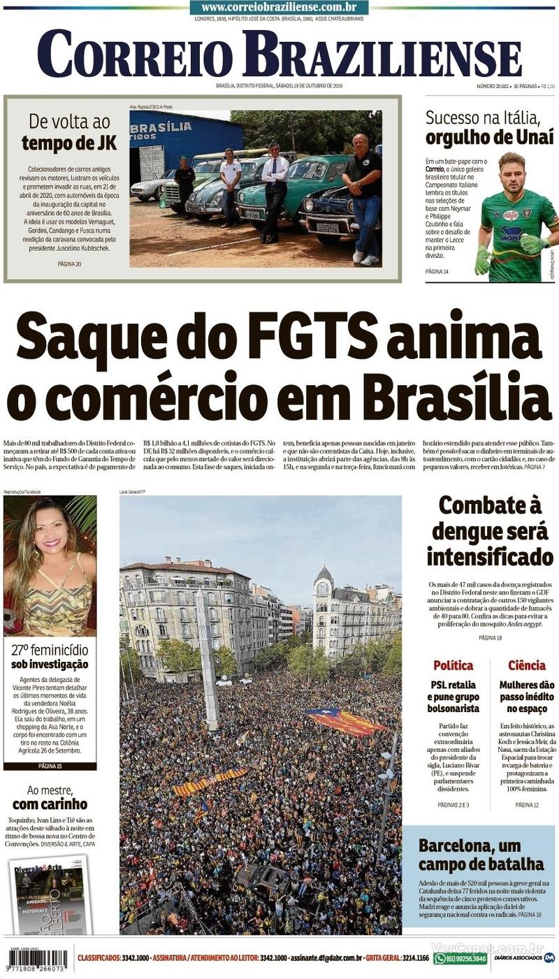 Capa jornal Correio Braziliense