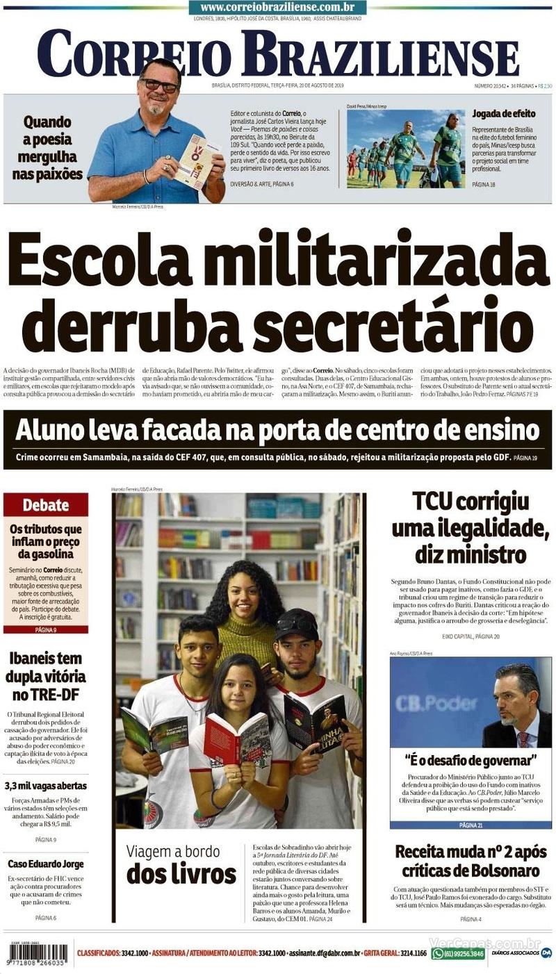 Capa jornal Correio Braziliense