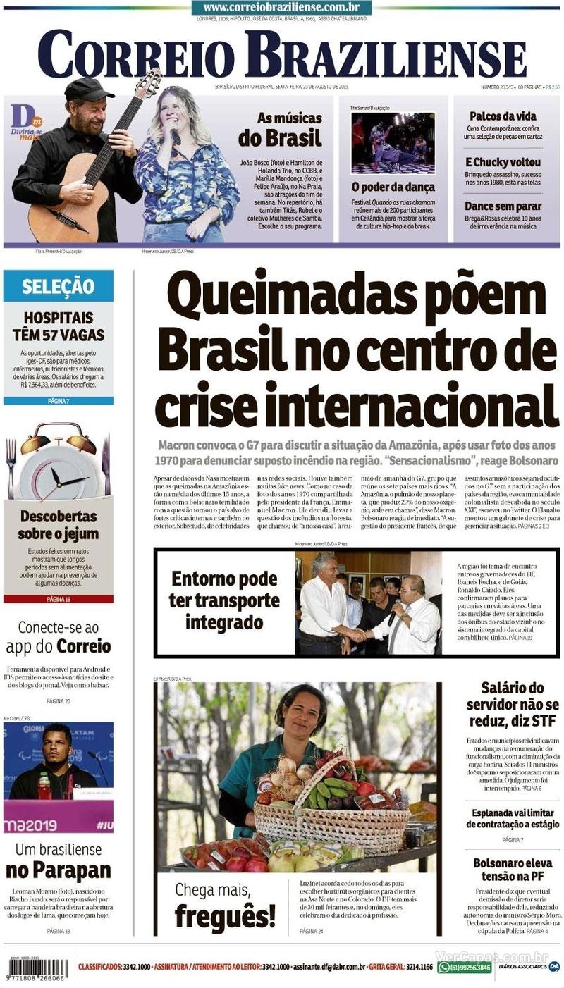 Capa jornal Correio Braziliense