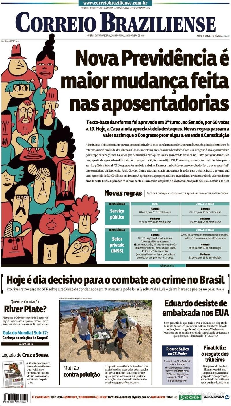 Capa jornal Correio Braziliense