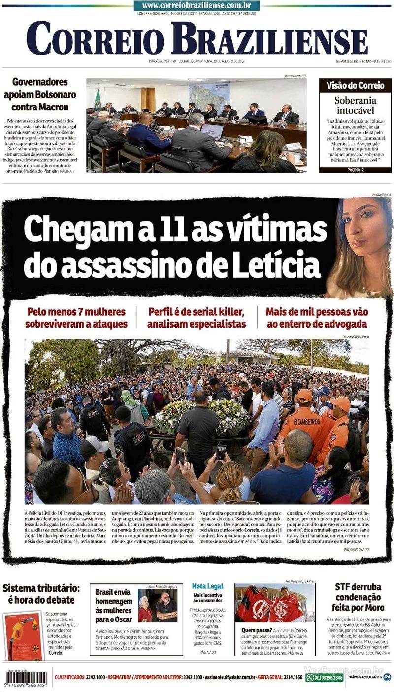 Capa jornal Correio Braziliense