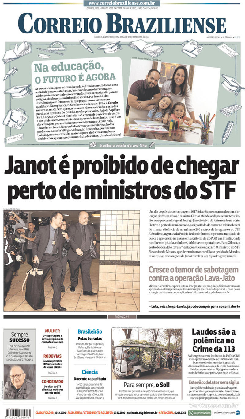 Capa jornal Correio Braziliense